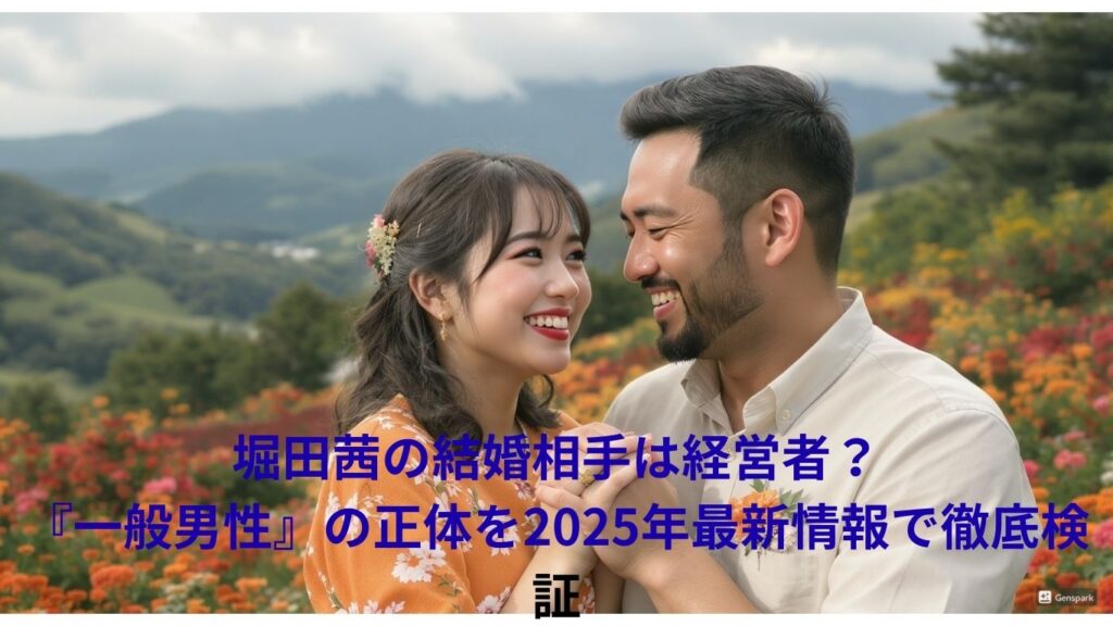 堀田茜の旦那は経営者？