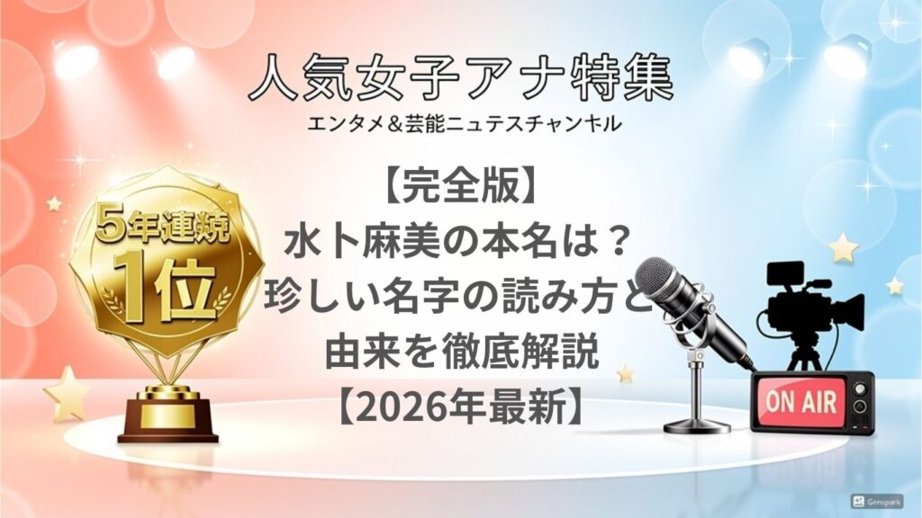 水卜麻美の本名は珍しい名字
