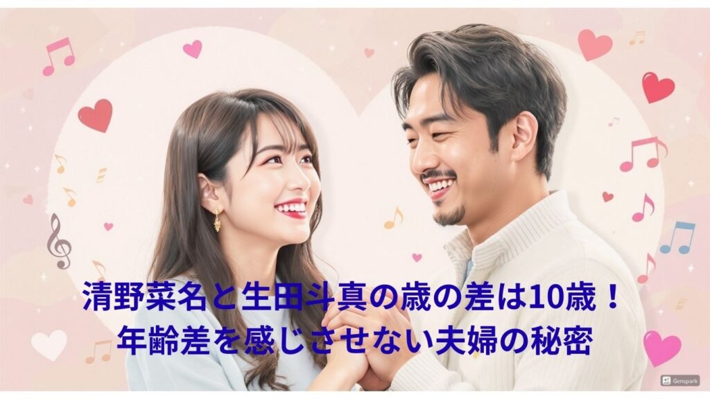 清野菜名と生田斗真の歳の差は10歳