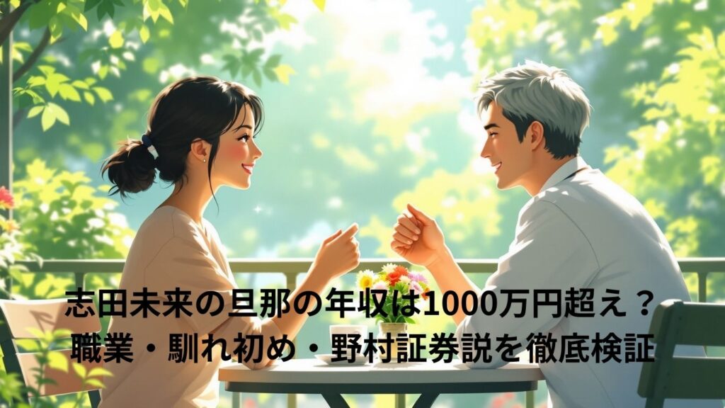 志田未来の旦那の年収は1000万超え？