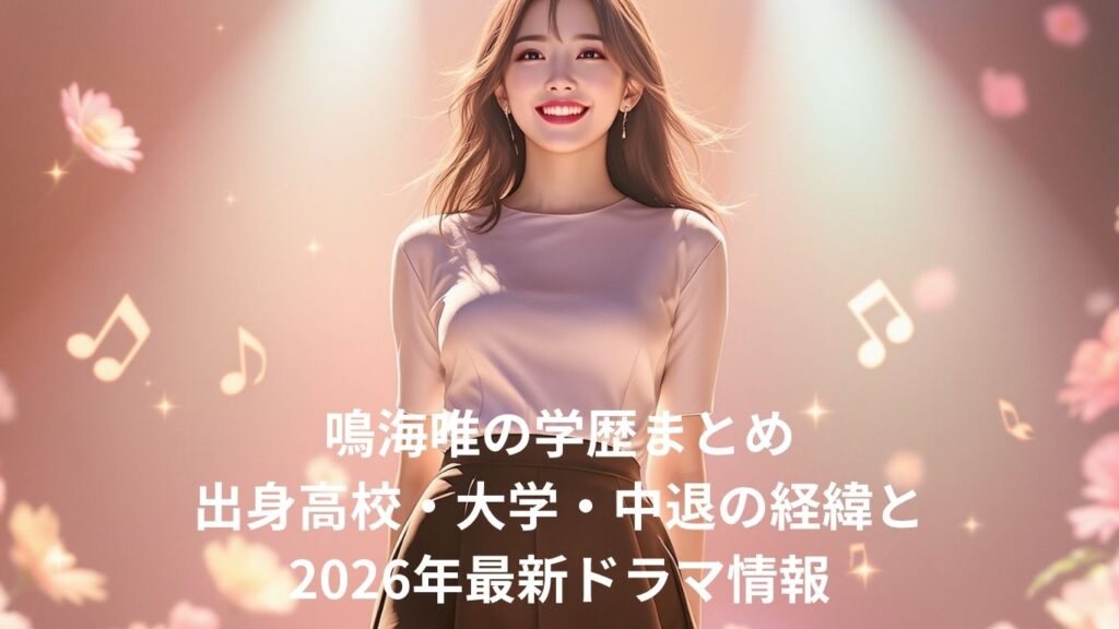 鳴海唯の学歴まとめと2026年最新ドラマ情報